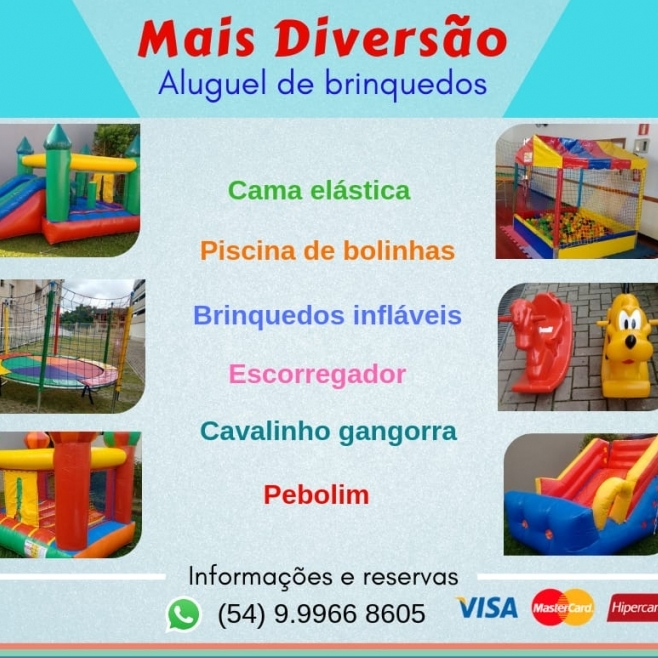 MAIS DIVERSÃO -  Aluguel de brinquedos